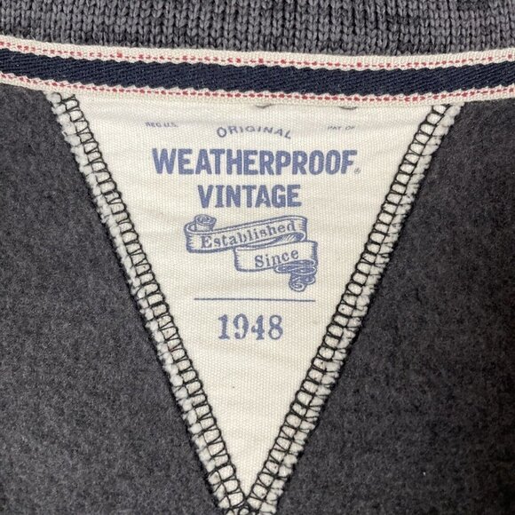 Weatherproof Vintage 1/4 Button Up Pullover Sweater Men’s L Gray Fleece Lined - Picture 5 of 11